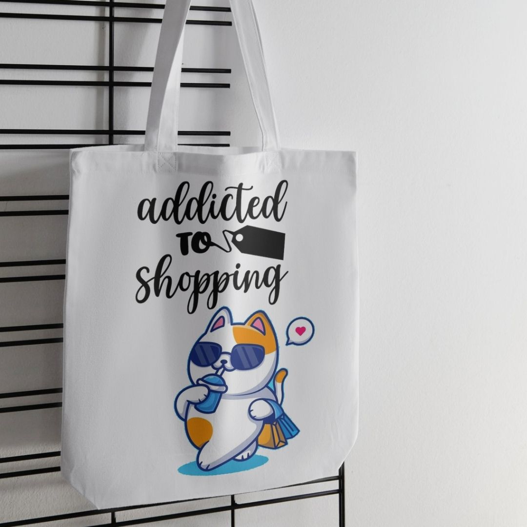 Addictes to Shopping Tote Bag