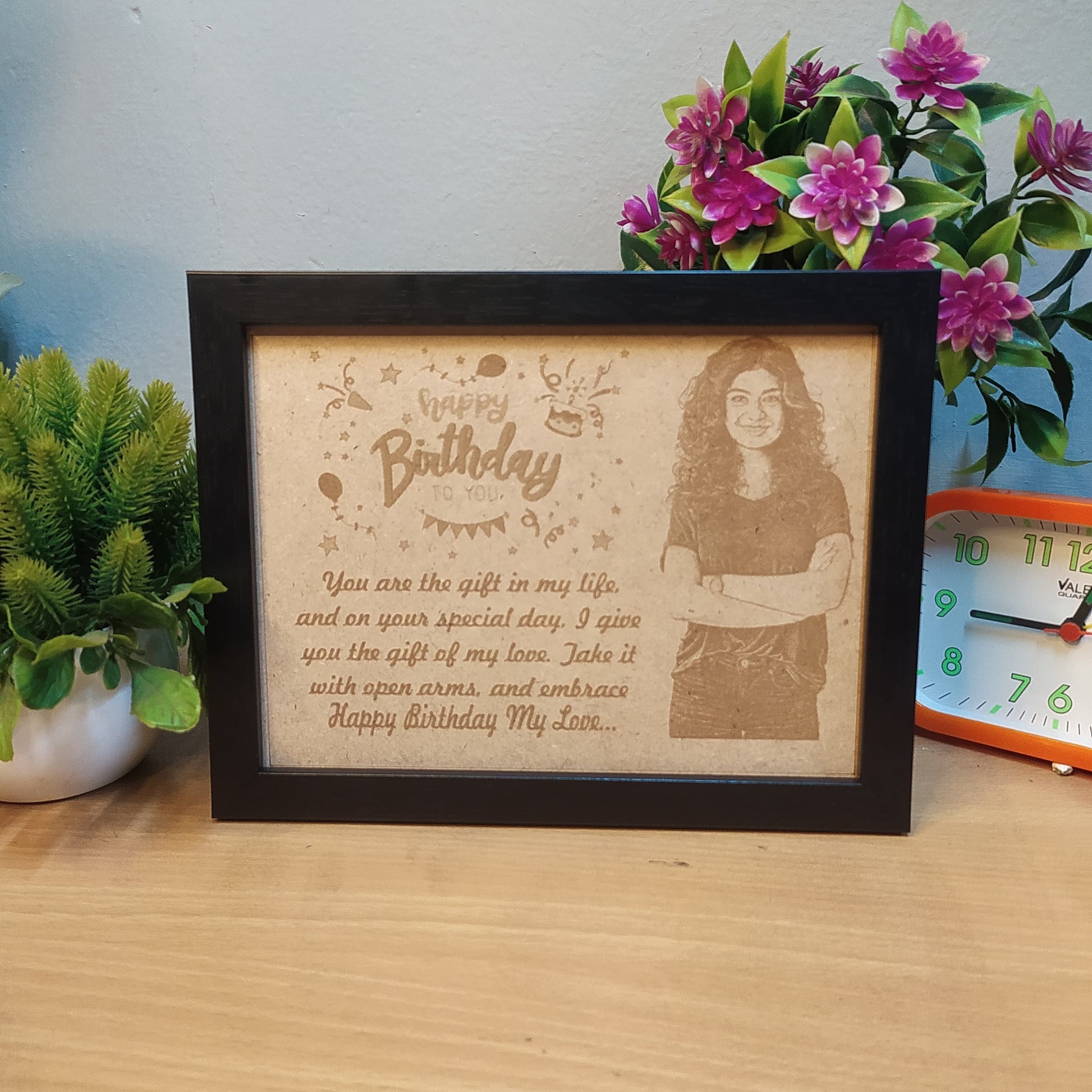 Engraved Wood with Frame - Zayoons Creativez 