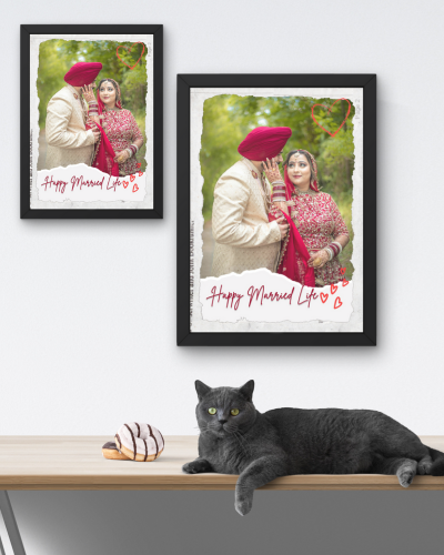 Happy Married Life Frame - Zayoons Creativez 